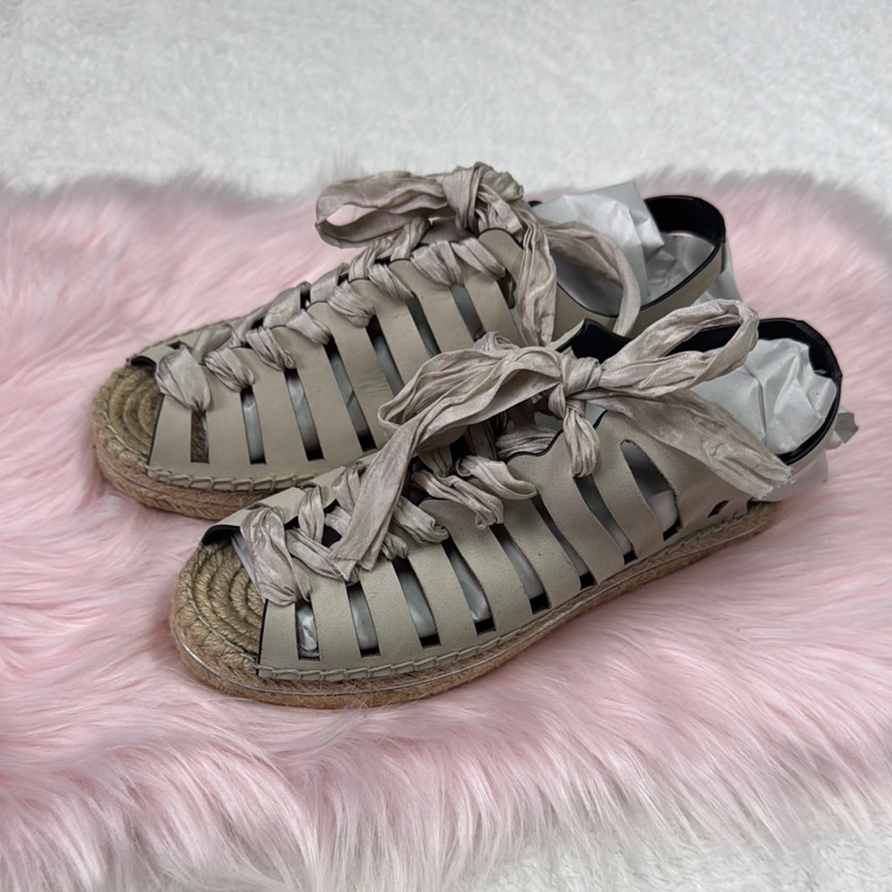 Rebecca Minkoff Cream Espadrilles with Woven Design